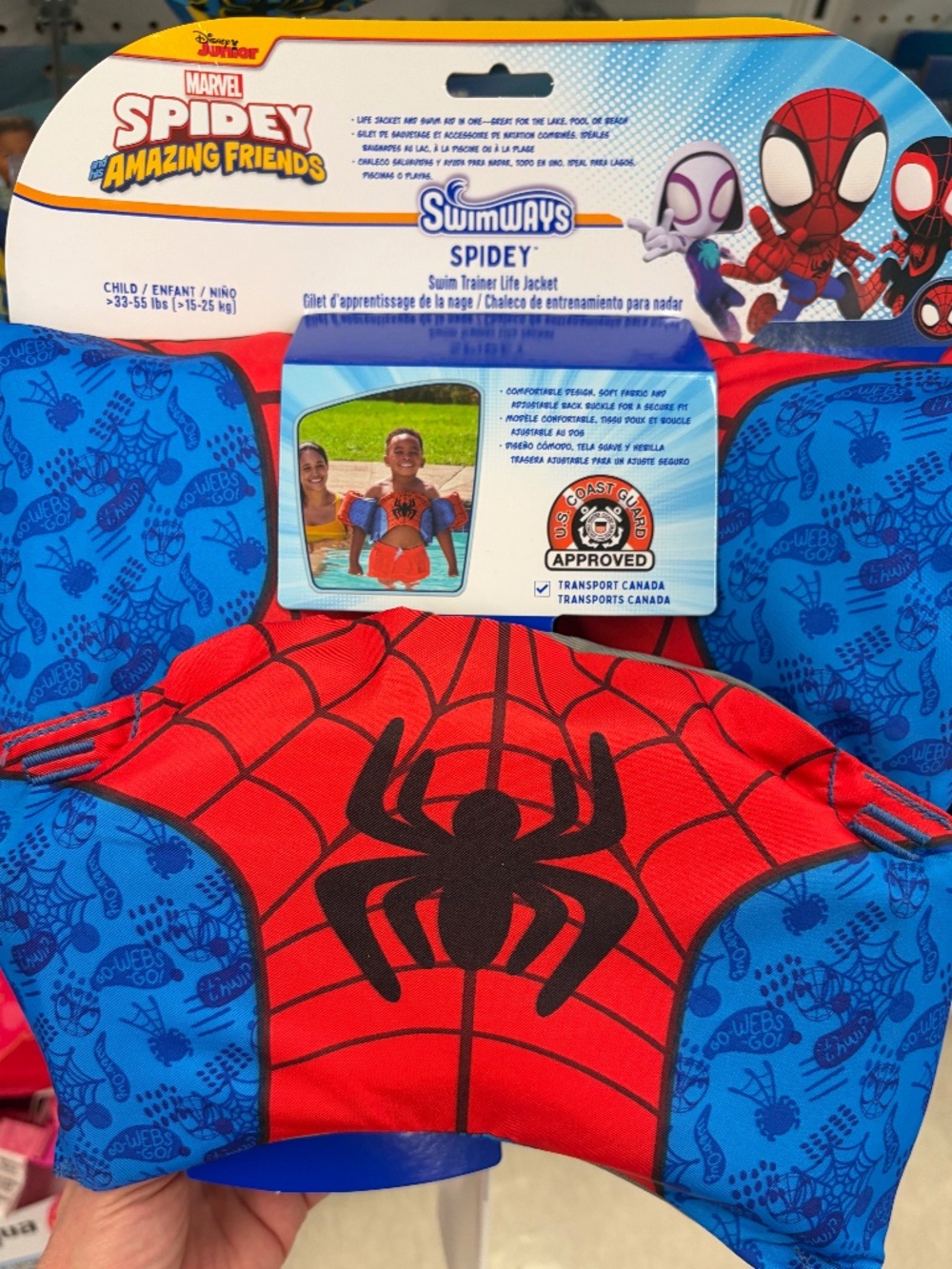 SwimWays Spidey and His Amazing Friends Swim Trainer Life Jacket NWT 33#-55#